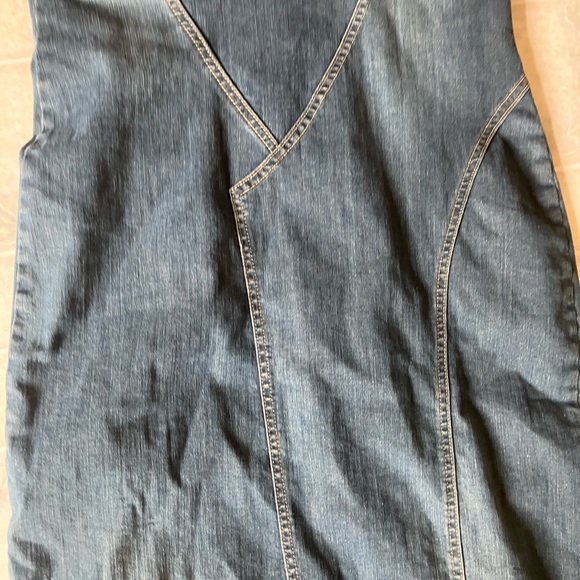 Zara denim midi maxi dress 3/4 sleeve Back Zip Stretch 7227/283 - Picture 6 of 11